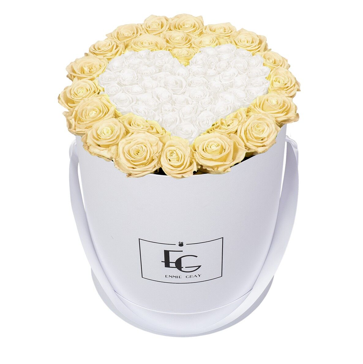 Cuore Simbolo Infinity Rosebox | Champagne e bianco puro | l