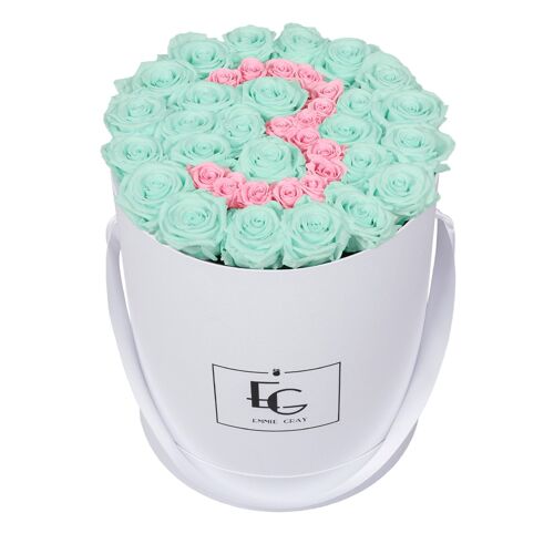 Number Infinity Rosebox | Minty Green & Bridal Pink | L