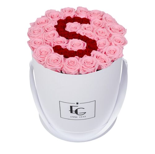 Letter Infinity Rosebox | Bridal Pink & Vibrant Red | L