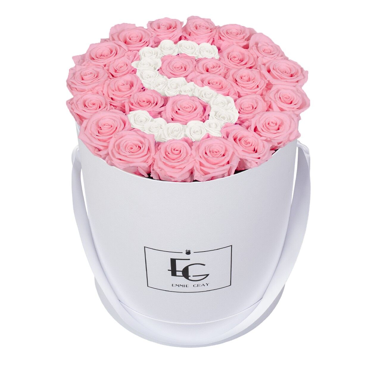 Lettera Infinity Rosebox | Rosa da sposa e bianco puro | l
