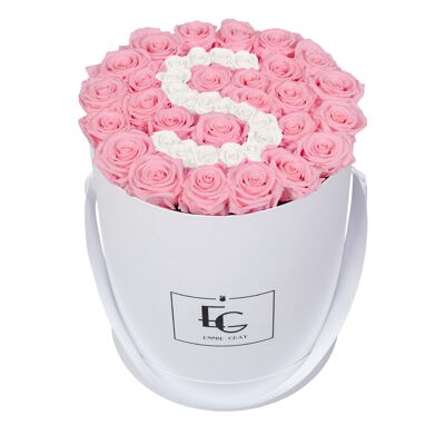 Lettera Infinity Rosebox | Rosa da sposa e bianco puro | l