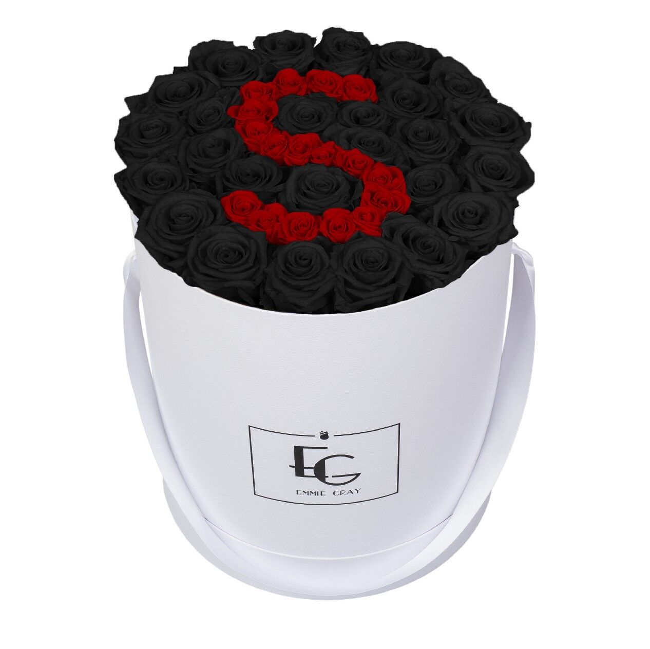 Lettera Infinity Rosebox | Bellezza nera e rosso vivo | l