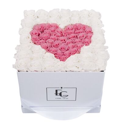 Rosebox infini symbole coeur | Blanc pur et rose nuptial | L