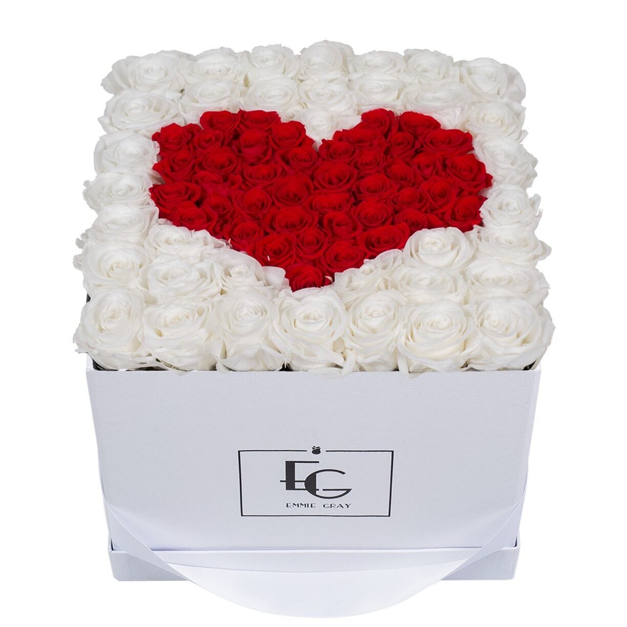 Cuore Simbolo Infinity Rosebox | Bianco puro e rosso vivo | l
