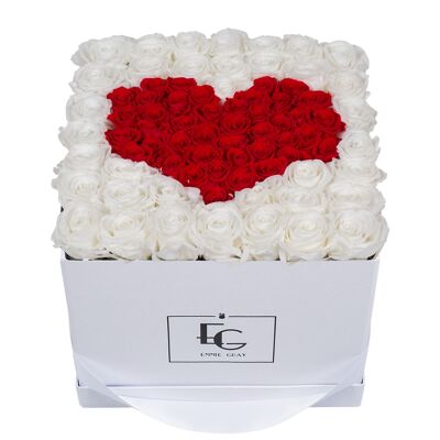 Rosebox infini symbole coeur | Blanc pur et rouge vif | L