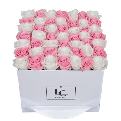Mix Infinity Rosebox | Rosa da sposa e bianco puro | l