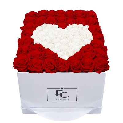 Rosebox infini symbole coeur | Rouge vif et blanc pur | L