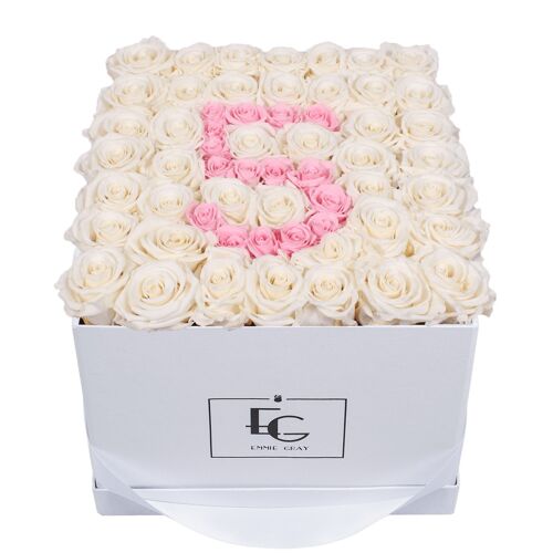 Number Infinity Rosebox | Pure White & Bridal Pink | L