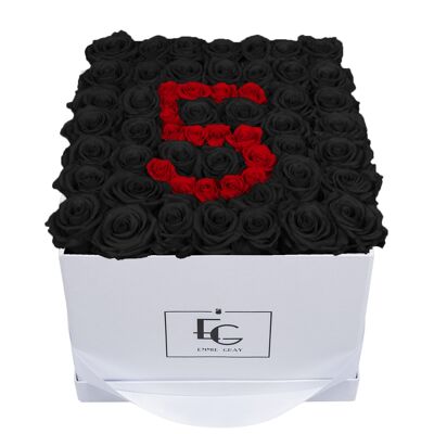 Number Infinity Rosebox | Black Beauty & Vibrant Red | L