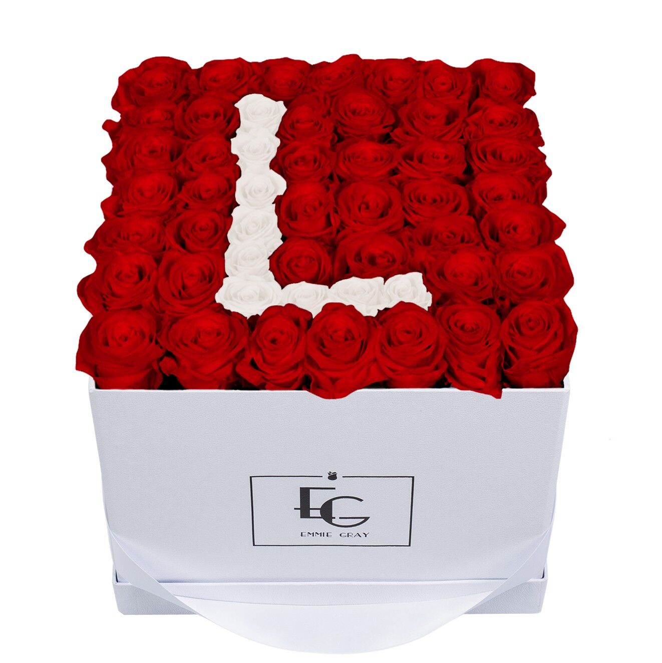 Lettera Infinity Rosebox | Rosso vibrante e bianco puro | l