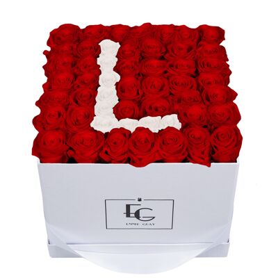 Lettre Infinity Rosebox | Rouge vif et blanc pur | L