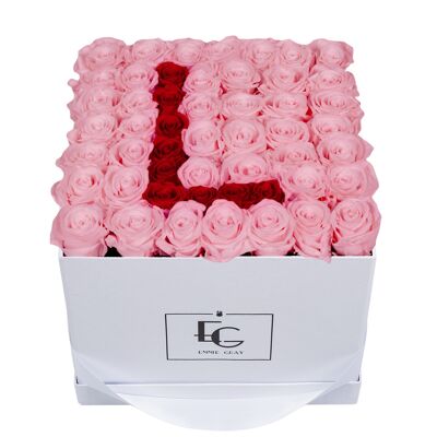 Letter Infinity Rosebox | Bridal Pink & Vibrant Red | L