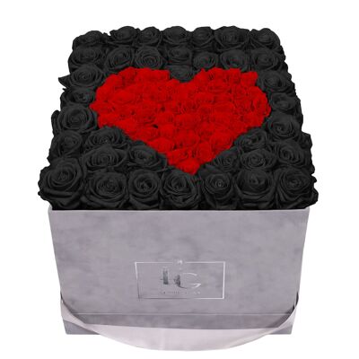 Corazón Símbolo Infinito Rosebox | Belleza negra y rojo vibrante | L