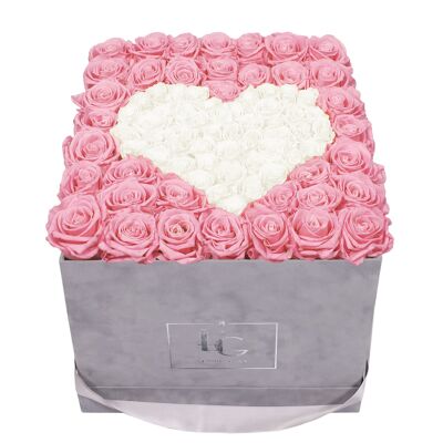 Cuore Simbolo Infinity Rosebox | Rosa da sposa e bianco puro | l