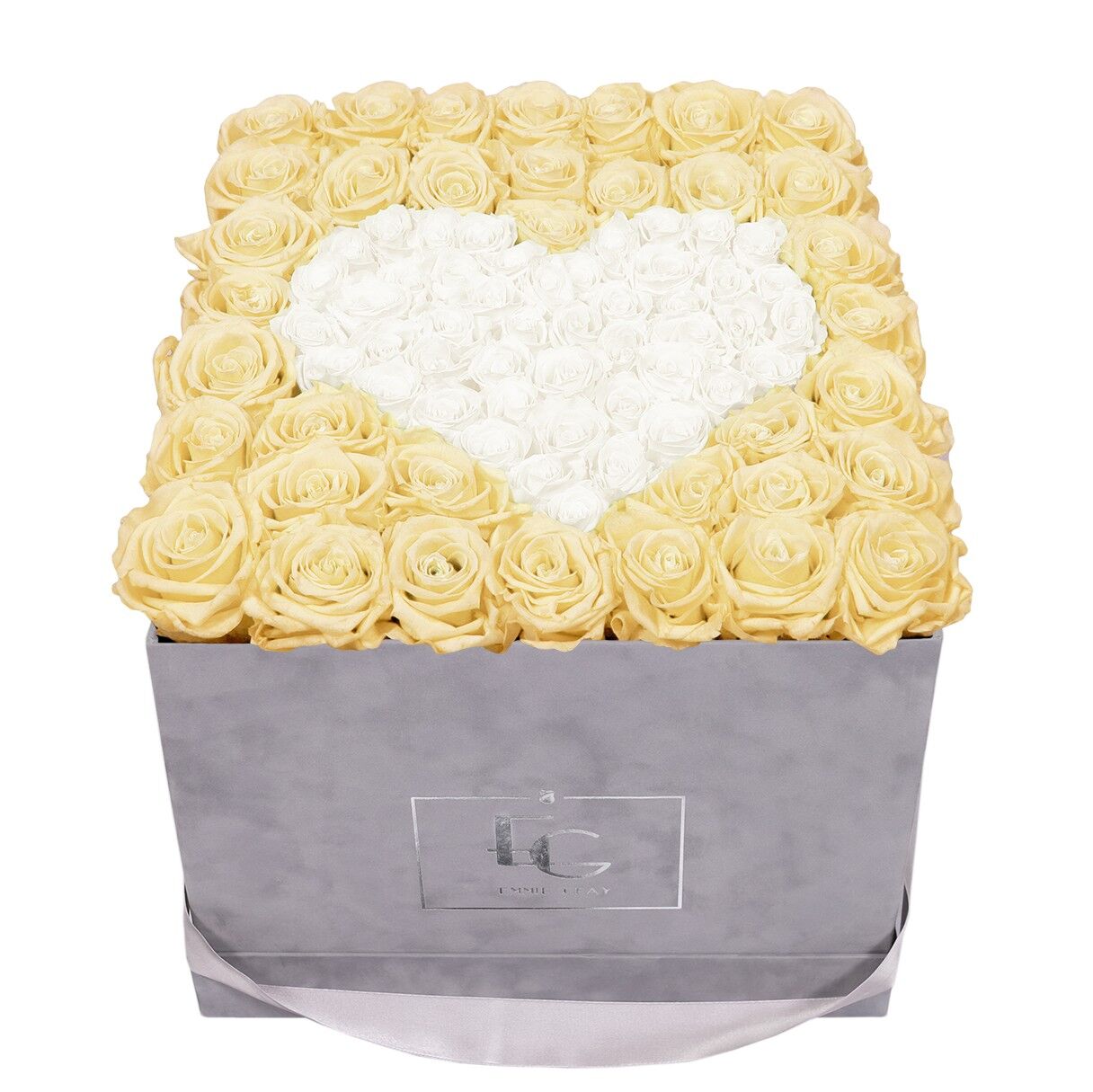 Cuore Simbolo Infinity Rosebox | Champagne e bianco puro | l