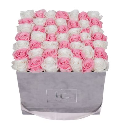 Mix Infinito Rosebox | Rosa nupcial y blanco puro | L