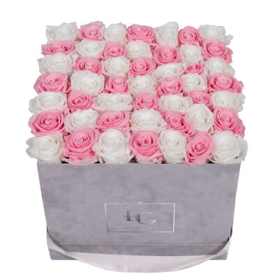 Mix Infinity Rosebox | Rose nuptiale et blanc pur | L