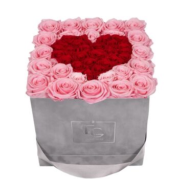 Rosebox infini symbole coeur | Rose nuptiale et rouge vif | M