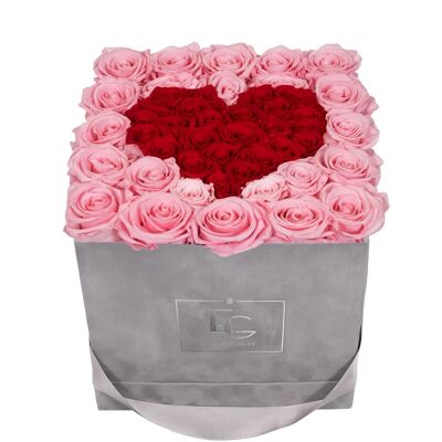 Heart Symbol Infinity Rosebox | Bridal Pink & Vibrant Red | M