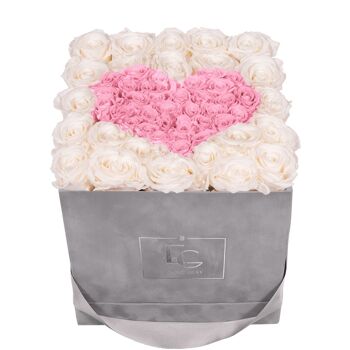 Rosebox infini symbole coeur | Blanc pur et rose nuptial | M