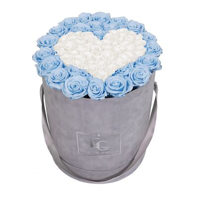 Rosebox infini symbole coeur | Bleu bébé et blanc pur | L