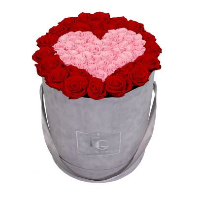 Corazón Símbolo Infinito Rosebox | Rojo vibrante y rosa nupcial | L