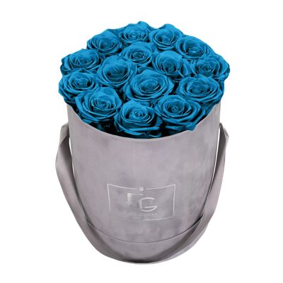 Classic Infinity Rose Box | Aquamarines | M