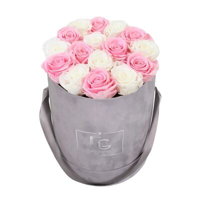 Mix Infinity Rosebox | Rose nuptiale et blanc pur | M