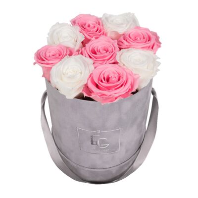 Mix Infinity Rosebox | Rose nuptiale et blanc pur | S