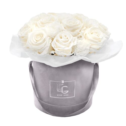 Splendid Carnation Infinity Rosebox | Pure White | S