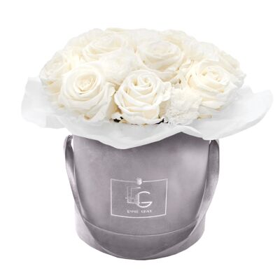 Splendido garofano Infinity Rosebox | Bianco puro | S