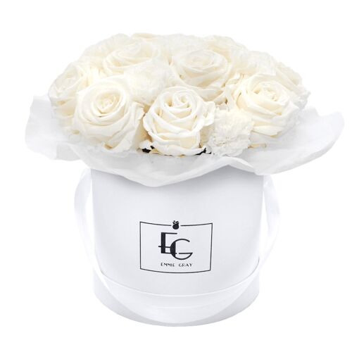 Splendid Carnation Infinity Rosebox | Pure White | S