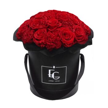 Splendide Boîte à Roses Infinity Carnation | Rouge vif | M