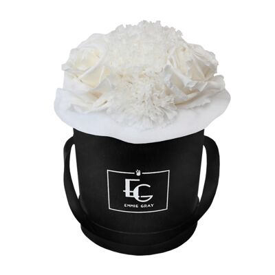 Splendid Carnation Infinity Rosebox | Pure White | XS