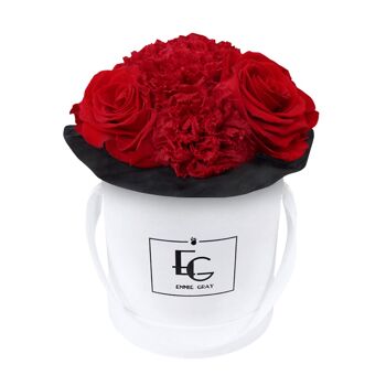 Splendide Boîte à Roses Infinity Carnation | Rouge vif | XS