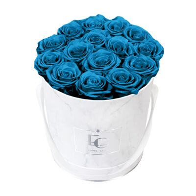 Classic Infinity Rose Box | Aquamarines | M