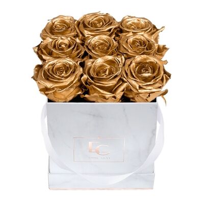 Classic Infinity Rose Box | gold | S | Box: Marble White Square