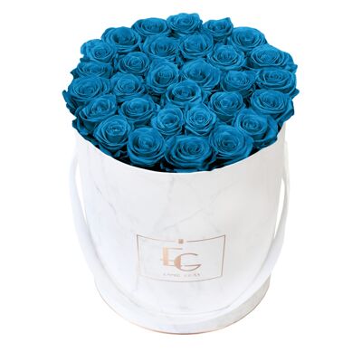 Classic Infinity Rose Box | Aquamarines | L