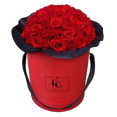 Splendido garofano Infinity Rosebox | Rosso vibrante | l