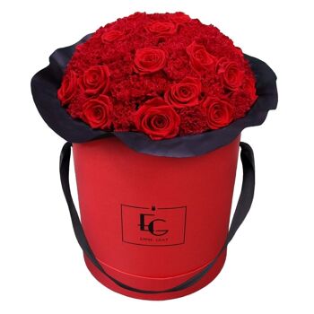 Splendide Boîte à Roses Infinity Carnation | Rouge vif | L