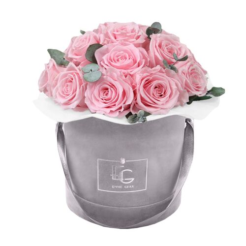 Splendid Eucalyptus Infinity Rosebox | Bridal Pink | S