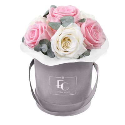 Splendid Eucalyptus Infinity Rosebox | Pure White & Bridal Pink | XS