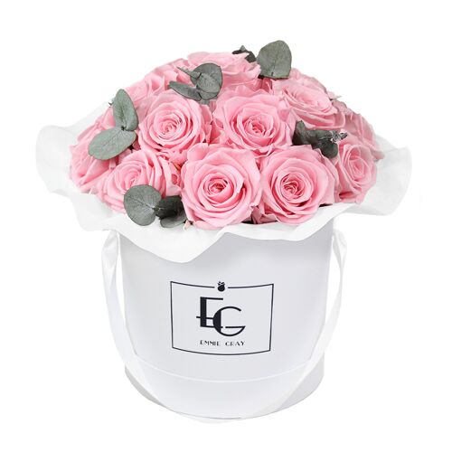 Splendid Eucalyptus Infinity Rosebox | Bridal Pink | M