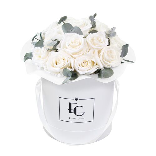 Splendid Eucalyptus Infinity Rosebox | Pure White | M