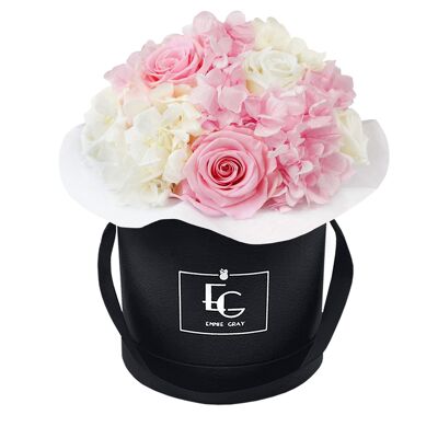 Splendid Hydrangea Mix Infinity Rosebox | Rosa nupcial y blanco puro | S