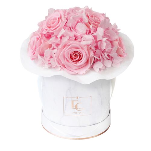 Splendid Hydrangea Infinity Rosebox | Bridal Pink | S