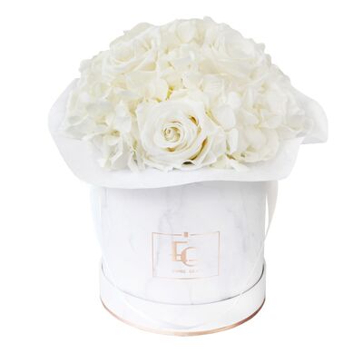 Splendida Ortensia Infinity Rosebox | Bianco puro | S