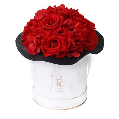 Splendida Ortensia Infinity Rosebox | Rosso vibrante | S