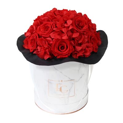 Splendida Ortensia Infinity Rosebox | Rosso vibrante | M
