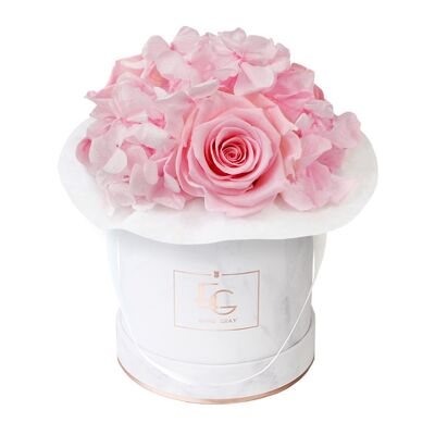 Splendide Hortensia Infinity Rosebox | Rose nuptiale | XS